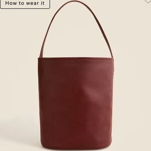 J. Crew Burgundy Leather Bucket Bag
